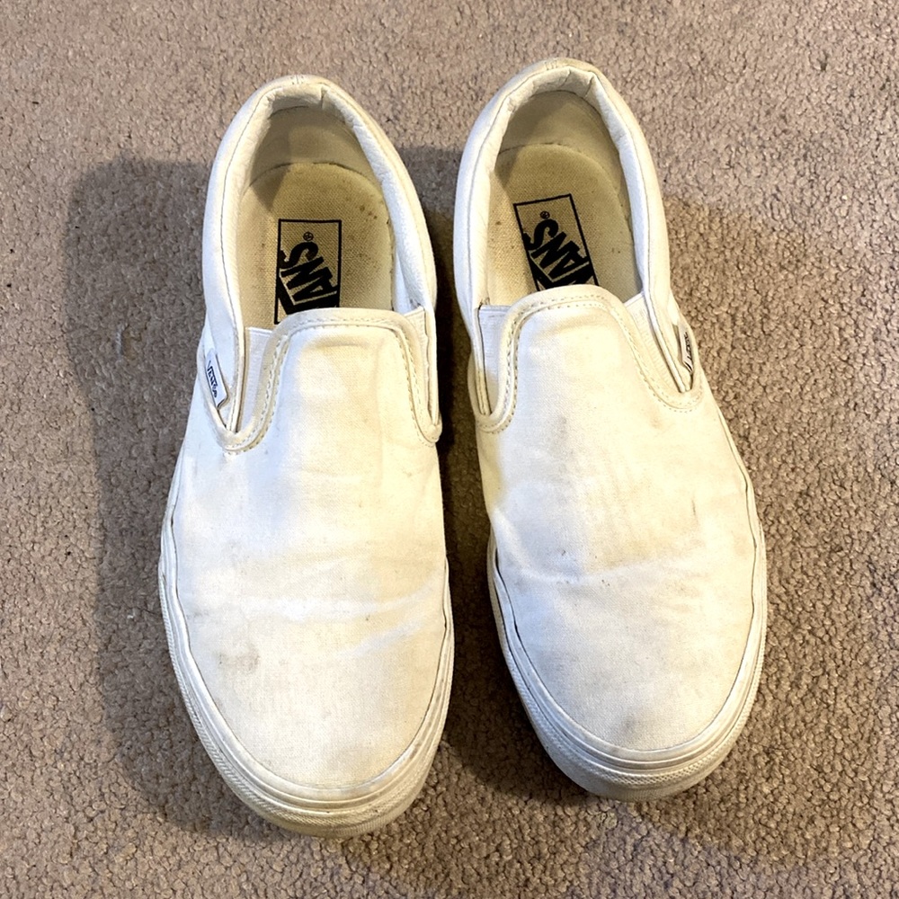 White Slip-on Classic Vans Men’s 8 Women’s 9.5
